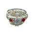 Sterling Silver 12KGF Coral Cubic Zirconia Feather Native American Ring Size 6 JX130864